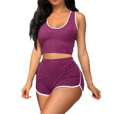 Women's Fashion Casual Multicolor Sports Shorts Suit