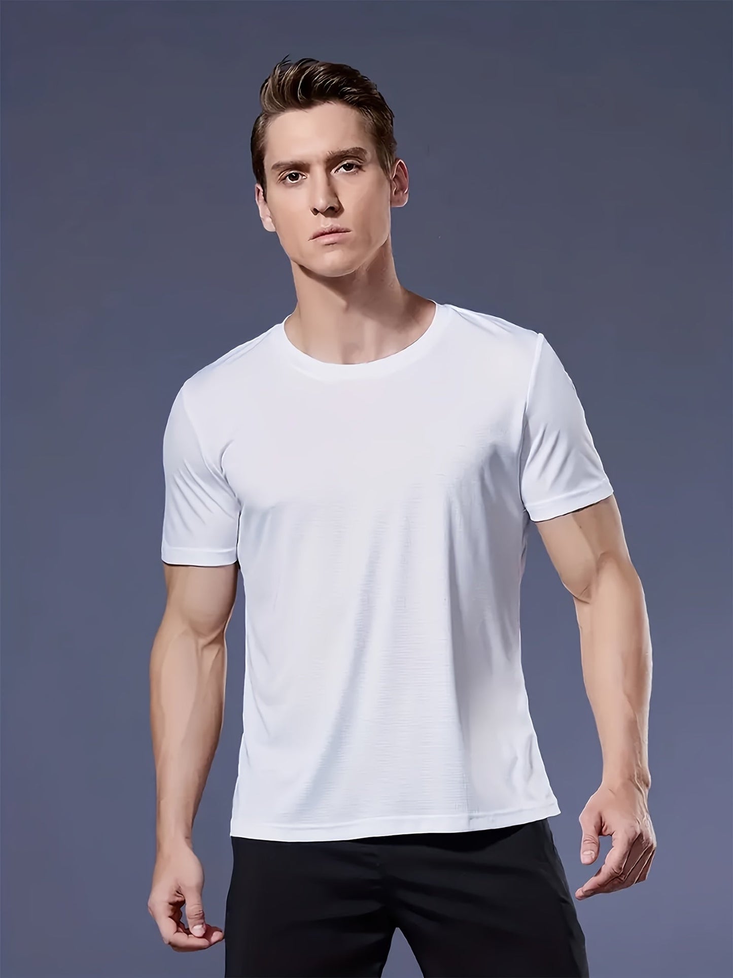 9pcs Men's Quick-Dry Athletic T-Shirts - Breathable, Moisture-Wicking Short Sleeve Shirts for Gym, Running & Training - Ultra-Lightweight, Crew Neck