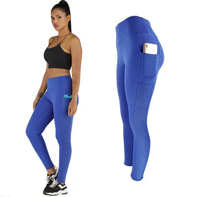 2023 New Mesh pocket yoga pants buttock pants Four-Way Stretch exercise Fitness Yoga Pants