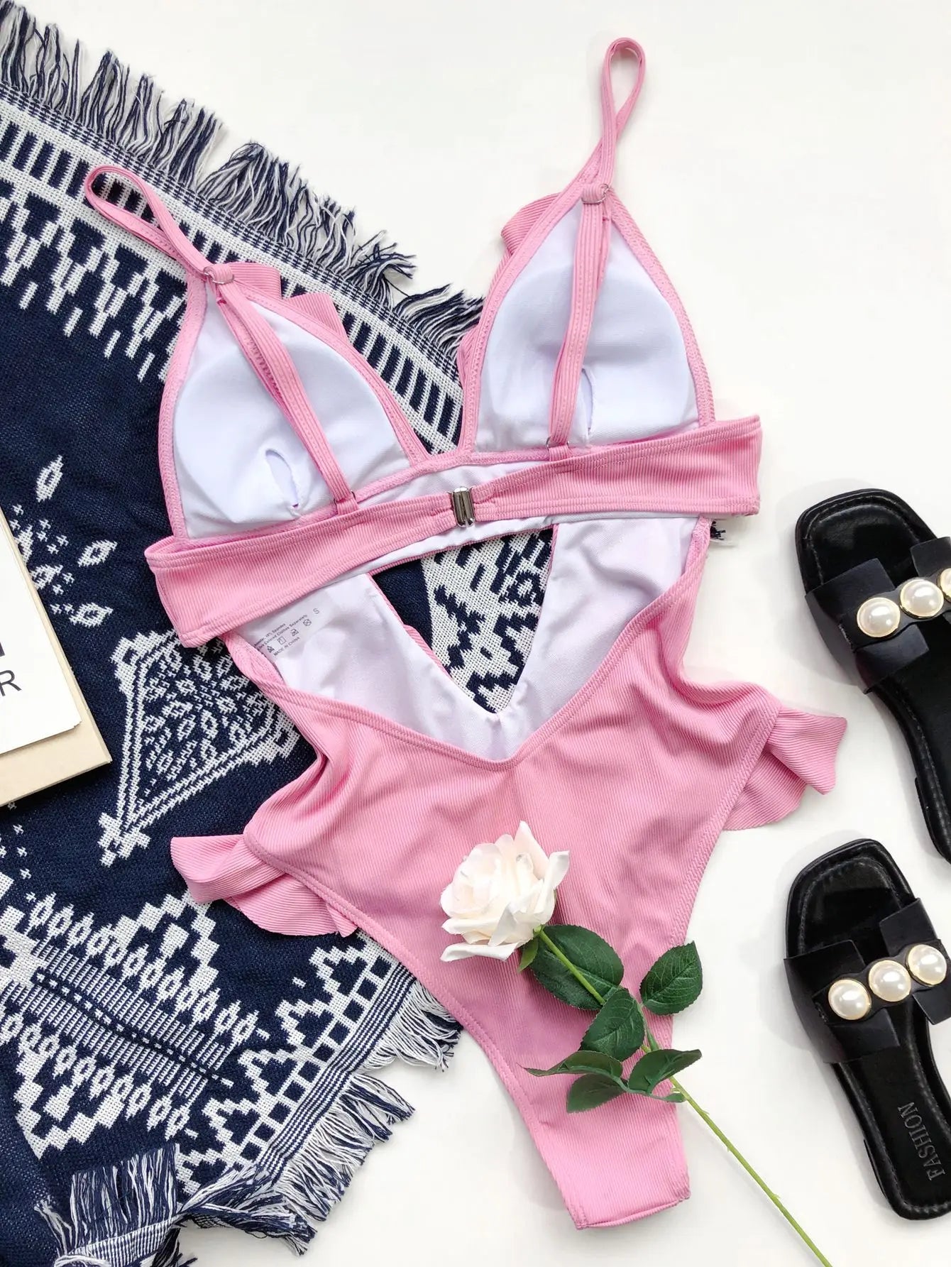 2 Pieces Swimsuit For Women Summer Beach Bikini With Floral Print & Mesh Cover-Up