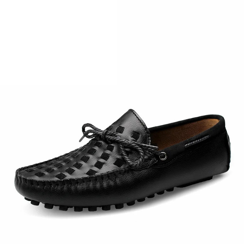 Accept OEM in Ready Stock Handmade Pure Real Genuine Leather Breathable 4 Season Men Dress Business Loafers