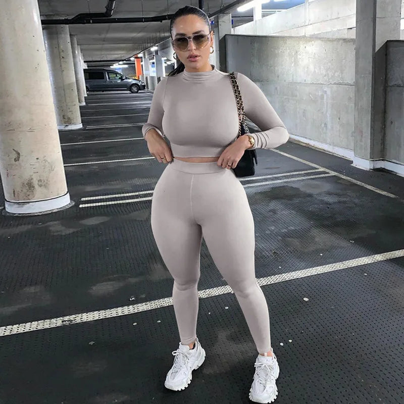 2021 New arrivals 18 color fashion casual sports fitness crop top yoga two piece set women sportswear fitness other sportswear