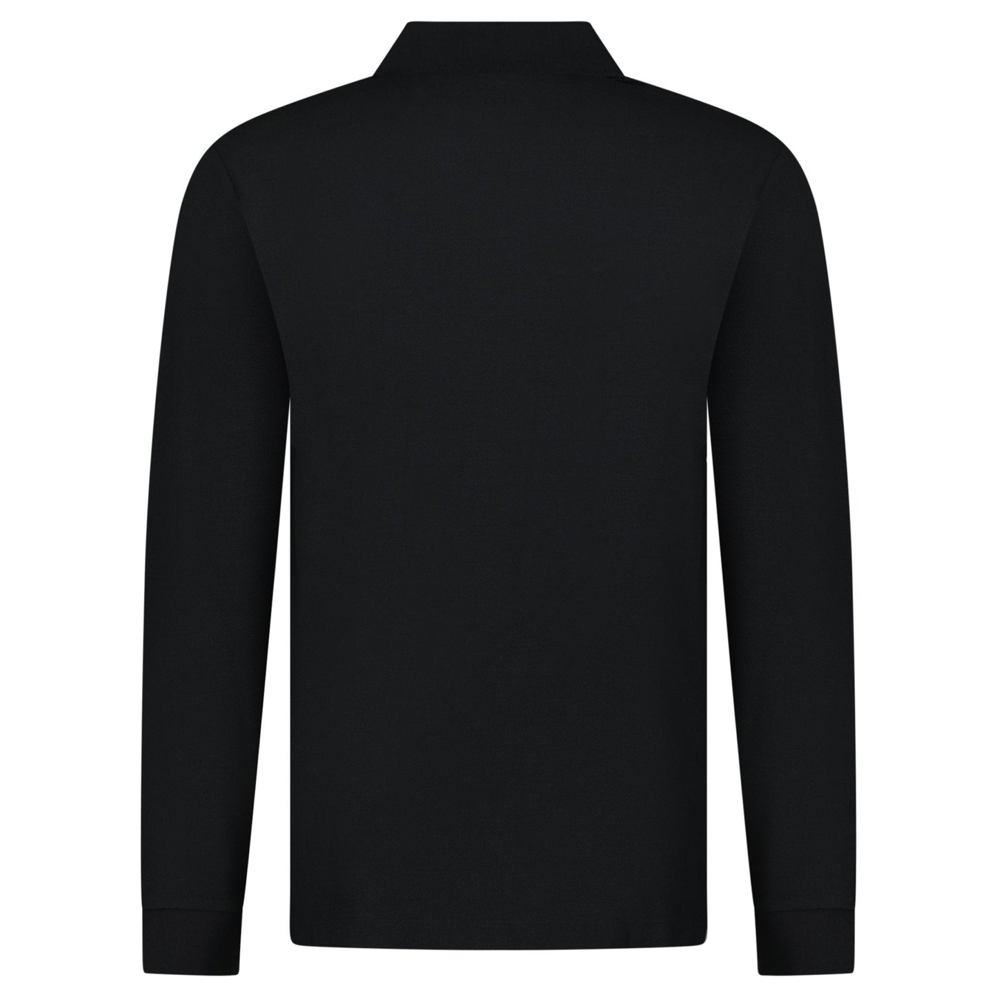 Burberry 'Hartford' Long Sleeved Check Placket Polo-Shirt Black