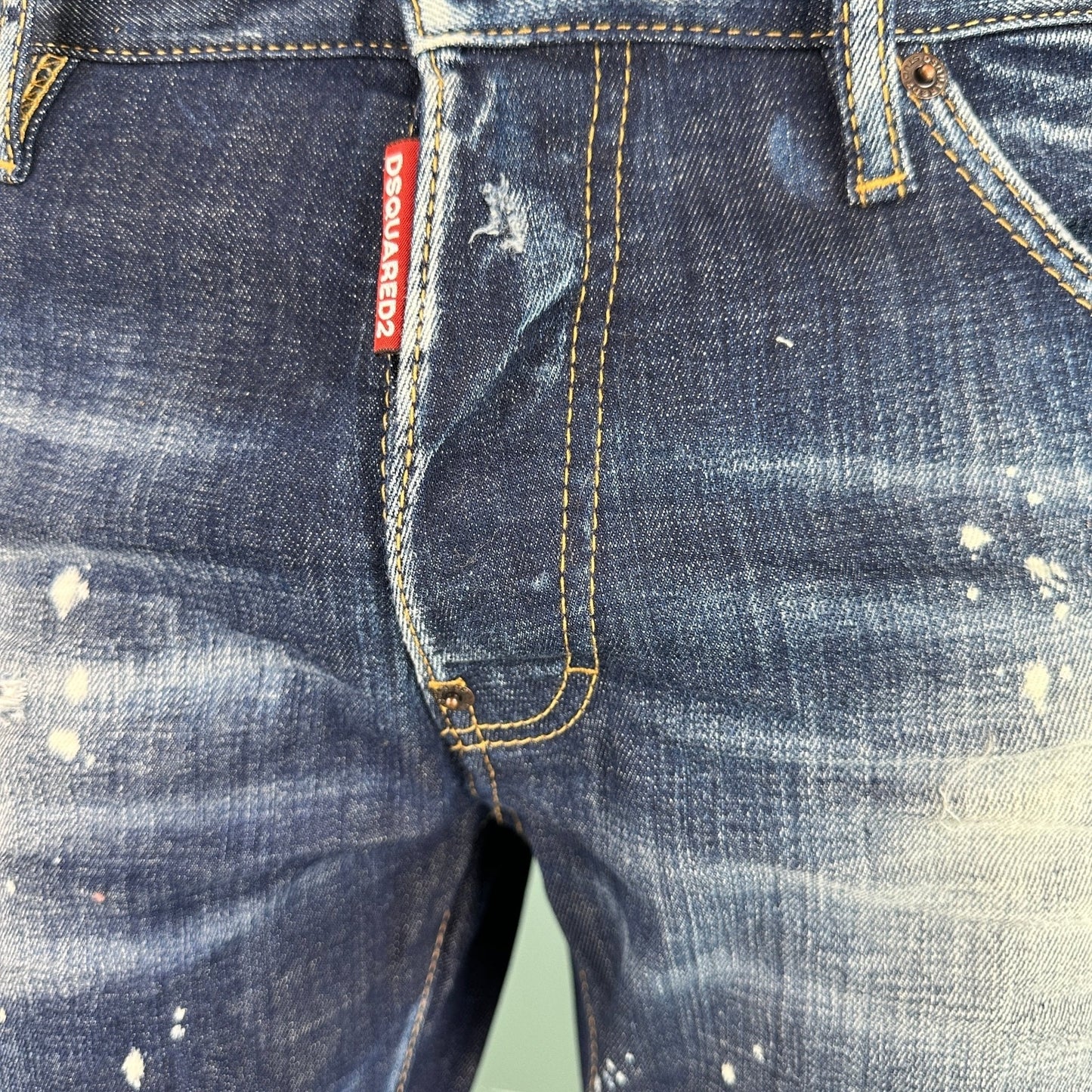 DSquared2 'Cool Guy Jean' Distessed White Paint Jeans Blue