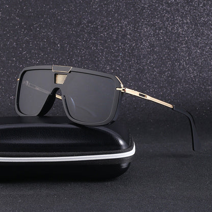 Retro Square Sun Men's European And American Large Frame Sunglasses Women