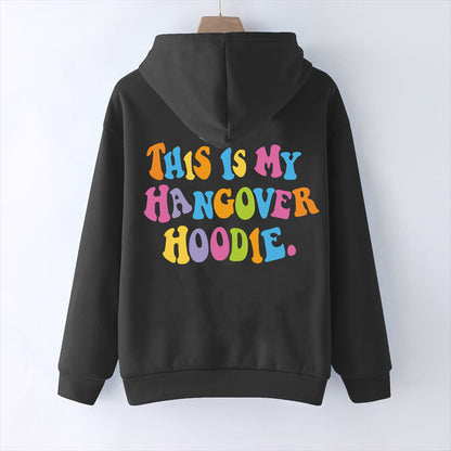 Women’s “THIS IS MY HANGOVER HOODIE” – Oversized Drop Shoulder Hoodie with Back Print