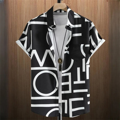 Men’s 3D Digital Print Stitch Shirt – Bold, Stylish & Modern Streetwear