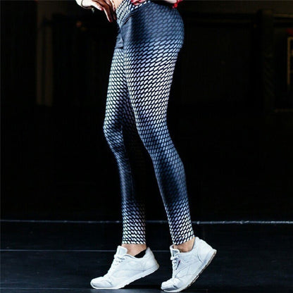 3D printed professional yoga pants for women with elastic training bottoms, high waisted fitness pants, slimming and lifting buttocks