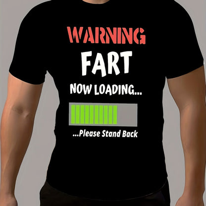Moisture-Wicking Men's T-Shirt | Humorous "Loading" Letter Print - Casual and Comfortable | All-Season Crew Neck | Easy Care and Durable