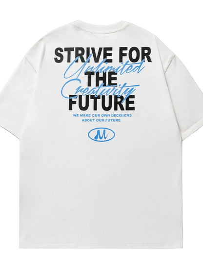 Men's Plus Size Letter Graphic Round Neck Half Sleeve T-Shirt