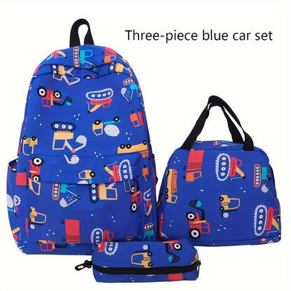 3pcs Casual Shoulder Backpack Set, New Fashionable Simple Large Capacity Lightweight Casual Backpack