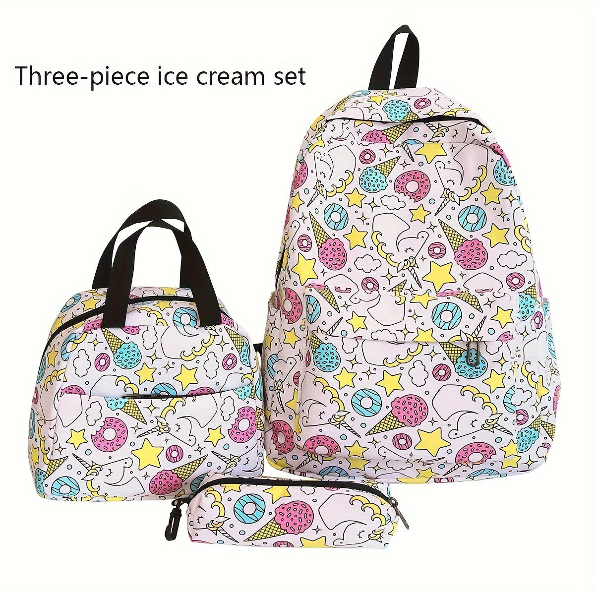 3pcs Casual Shoulder Backpack Set, New Fashionable Simple Large Capacity Lightweight Casual Backpack