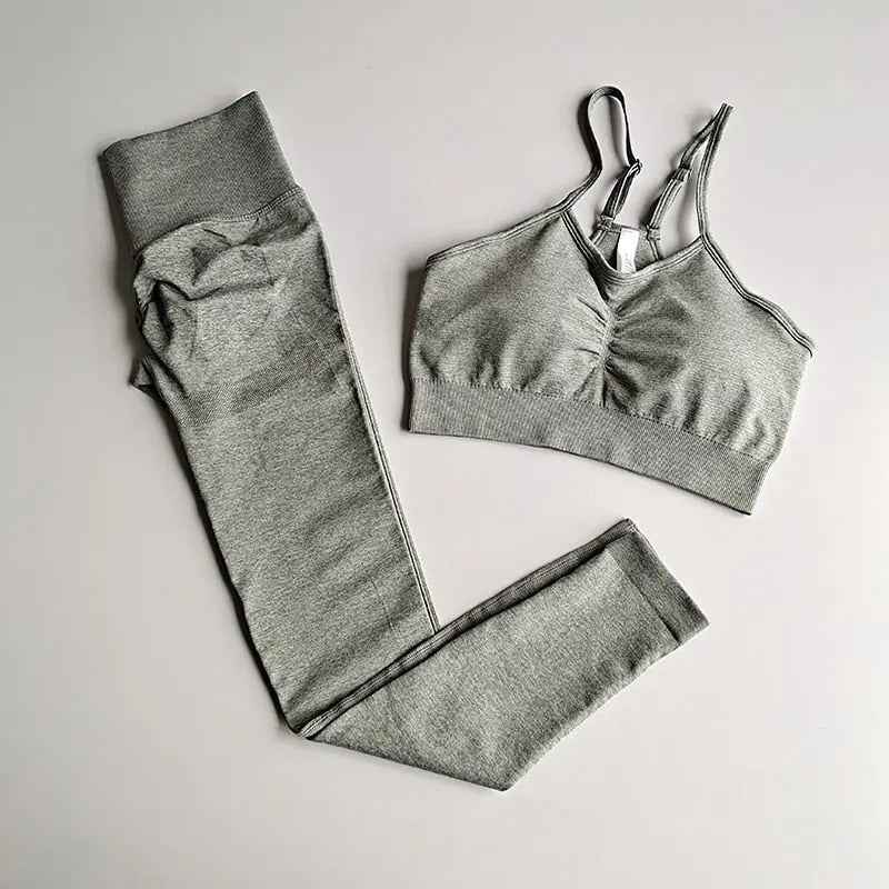2 Piece gym Workout Clothes For Women Seamless Leggings Sports Bra Woman Running Sports Wear Gym Clothing Athletic Yoga Set