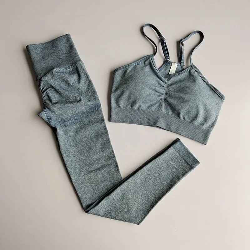 2 Piece gym Workout Clothes For Women Seamless Leggings Sports Bra Woman Running Sports Wear Gym Clothing Athletic Yoga Set