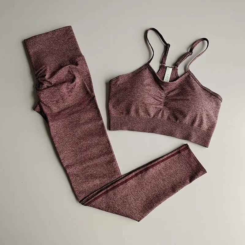 2 Piece gym Workout Clothes For Women Seamless Leggings Sports Bra Woman Running Sports Wear Gym Clothing Athletic Yoga Set
