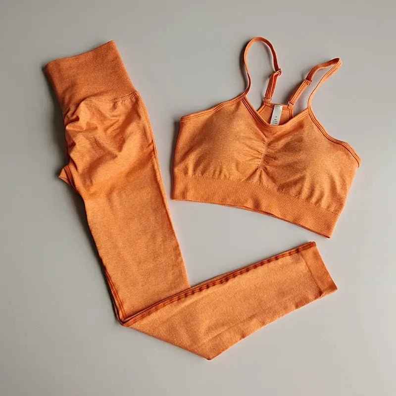2 Piece gym Workout Clothes For Women Seamless Leggings Sports Bra Woman Running Sports Wear Gym Clothing Athletic Yoga Set