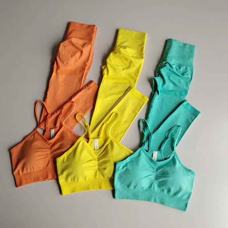 2 Piece gym Workout Clothes For Women Seamless Leggings Sports Bra Woman Running Sports Wear Gym Clothing Athletic Yoga Set