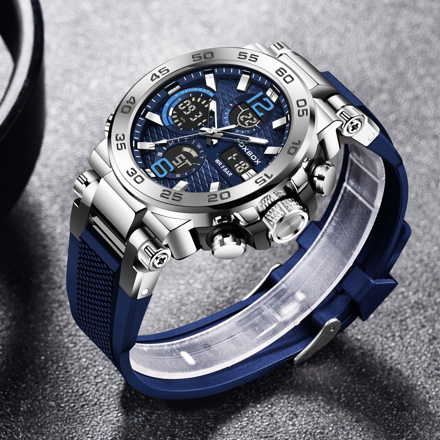 Men's Dual Display Digital Military Quartz Watch Featuring an Alarm Clock, Chronograph, And Multifunctional Luminous Capabilities