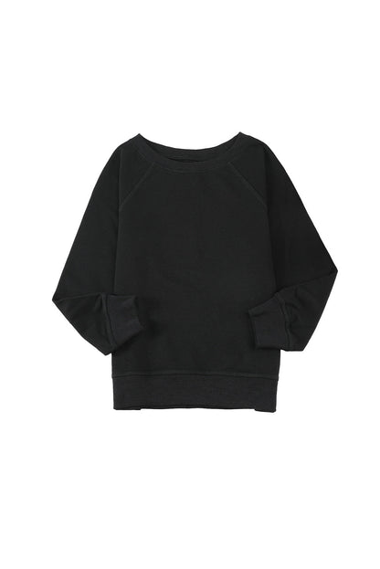Black/Sky Blue/Green/Gray Raglan Sleeve Pullover Kids Sweatshirt