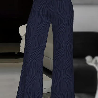Solid Color Wide Leg Pants, Y2K High Waist Loose Pants For Every Day Women's Trousers