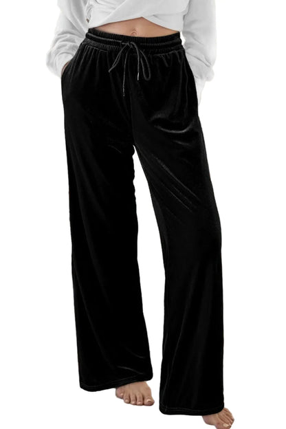 Drawstring Waist Wide Leg Active Pants