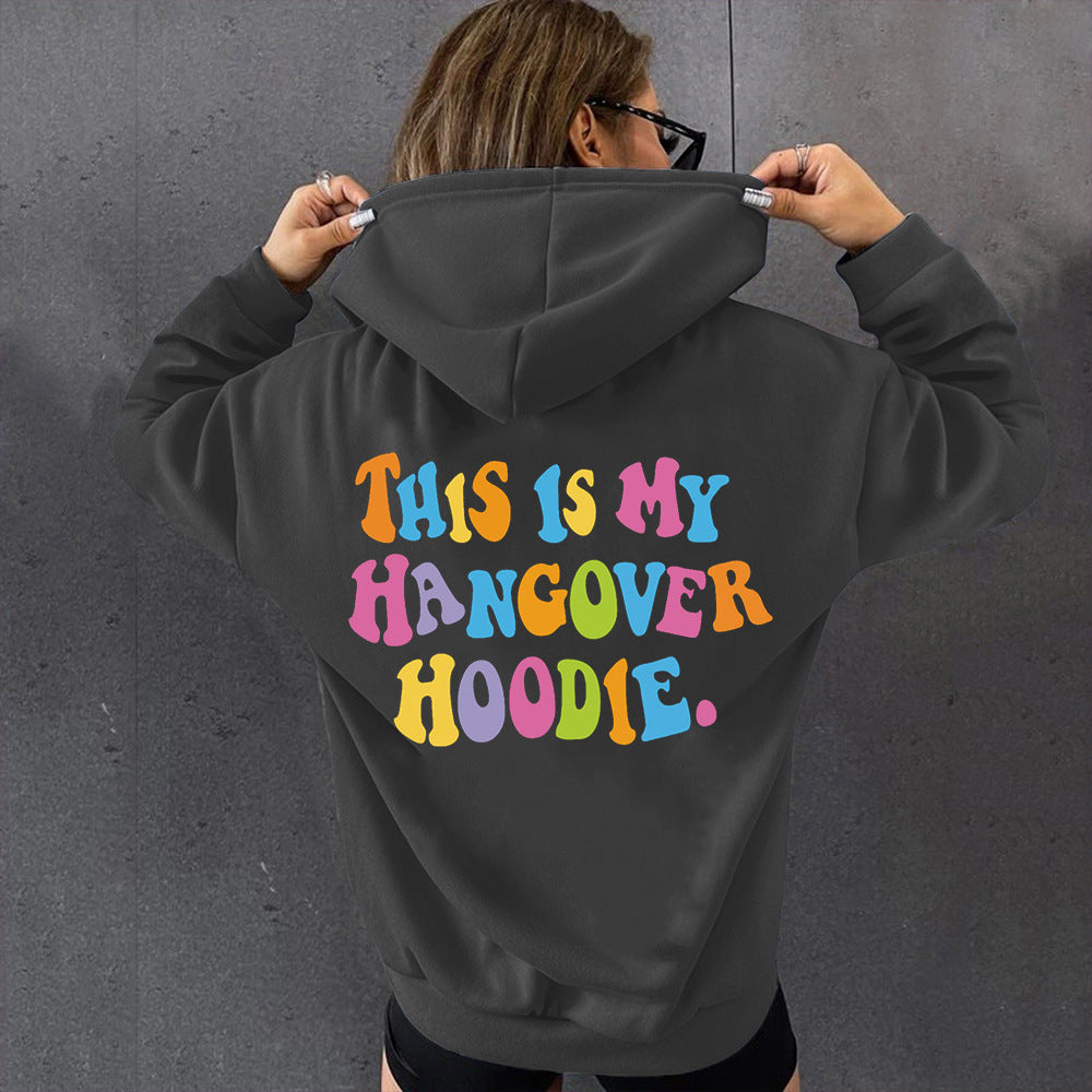 Women’s “THIS IS MY HANGOVER HOODIE” – Oversized Drop Shoulder Hoodie with Back Print