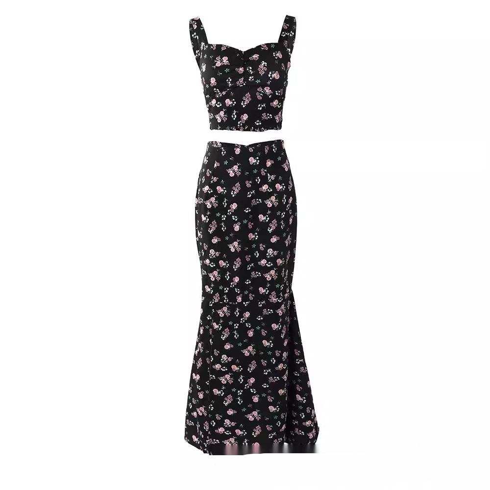 Women's Creative Versatile New Floral Split Dress Suit