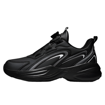 Waterproof Leather Sneaker Men's Rotating Button
