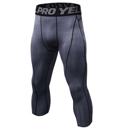Men's 3/4 Compression Sports Leggings - Flexible Running Tights
