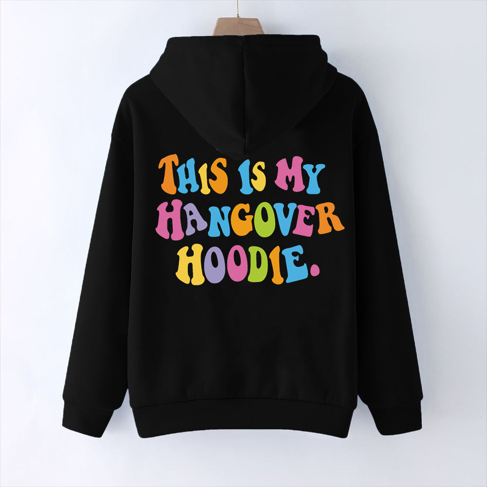 Women’s “THIS IS MY HANGOVER HOODIE” – Oversized Drop Shoulder Hoodie with Back Print