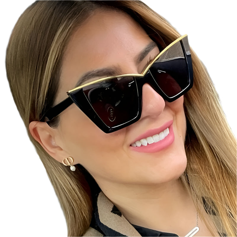 1pc Women's Oversized Cat-Eye Fashion Glasses - Stylish Decorative Eyewear with Lightweight Durable Frame