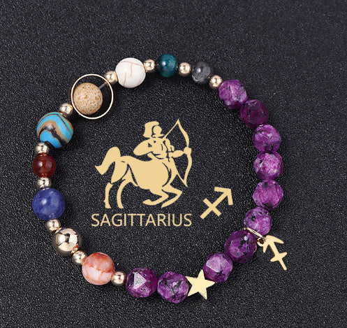Natural Stone Hemp Stone Cut Surface Eight Planets Personalized Fashionable All-match