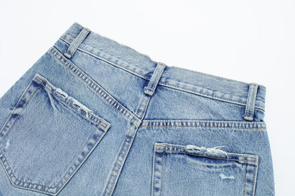 Women's Raw Edge Denim Casual Shorts