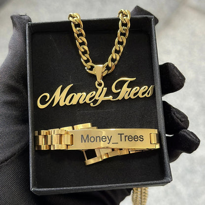 DIY Large Nameplate Engraved Letter Pendant Print on Demand (POD)