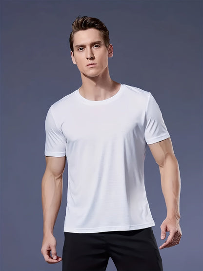 9pcs Men's Quick-Dry Athletic T-Shirts - Breathable, Moisture-Wicking Short Sleeve Shirts for Gym, Running & Training - Ultra-Lightweight, Crew Neck