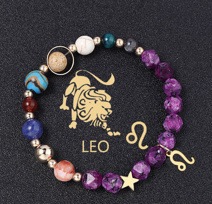 Natural Stone Hemp Stone Cut Surface Eight Planets Personalized Fashionable All-match