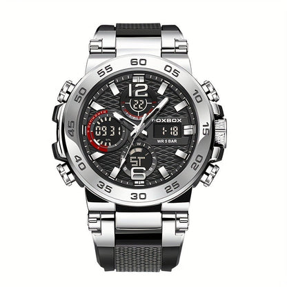 Men's Dual Display Digital Military Quartz Watch Featuring an Alarm Clock, Chronograph, And Multifunctional Luminous Capabilities