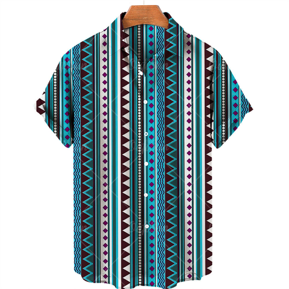 Men’s Summer Vintage V-Neck Shirt – Lightweight Casual Tee