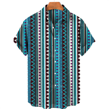 Men’s Summer Vintage V-Neck Shirt – Lightweight Casual Tee
