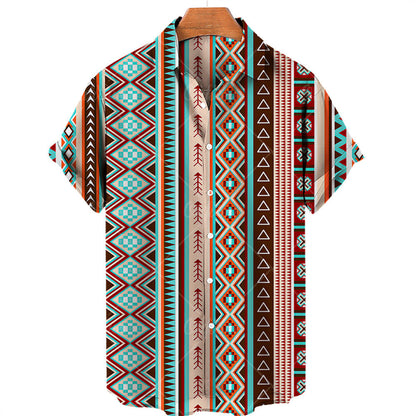 Men’s Summer Vintage V-Neck Shirt – Lightweight Casual Tee