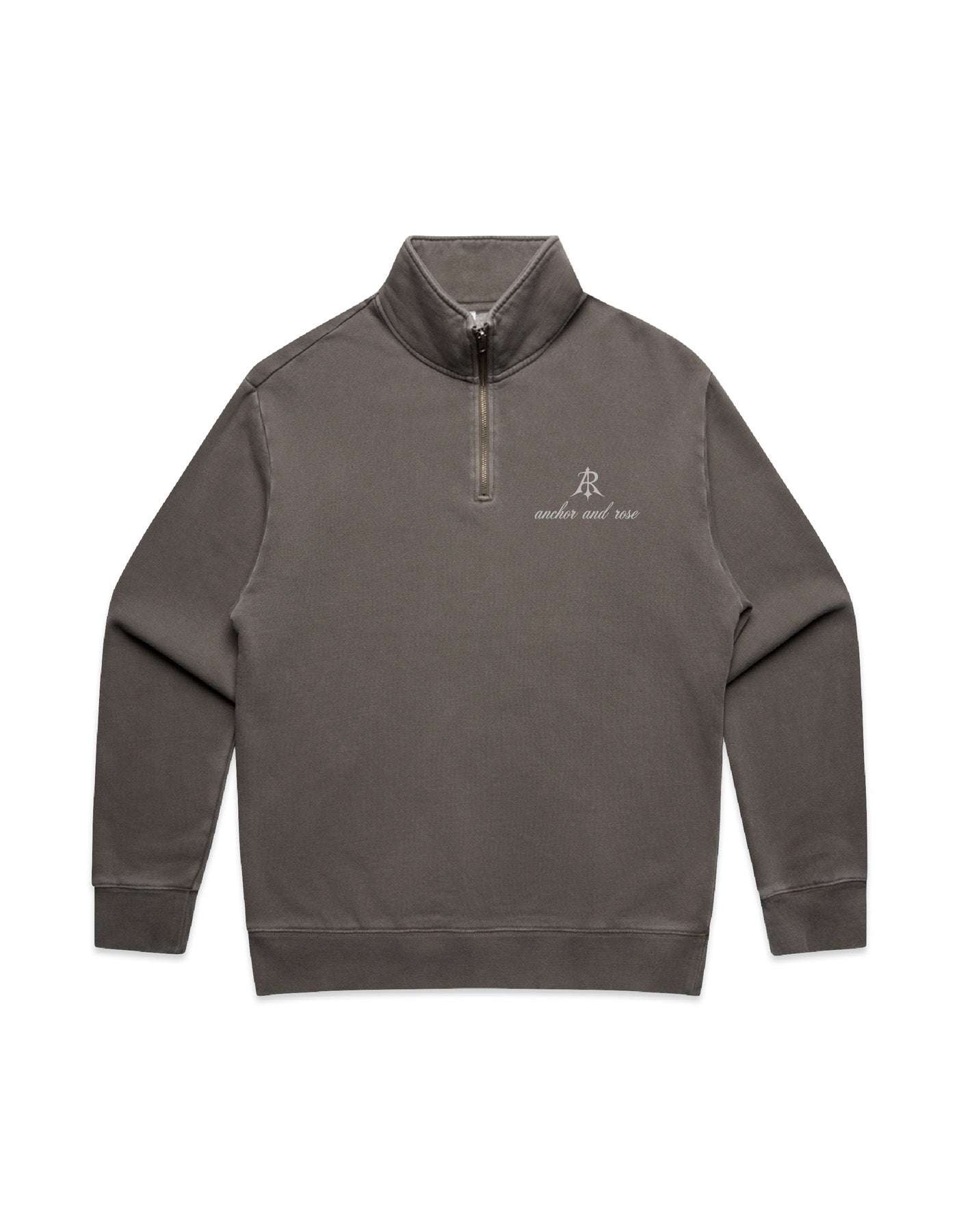 Script Faded Relax Half Zip Sweater
