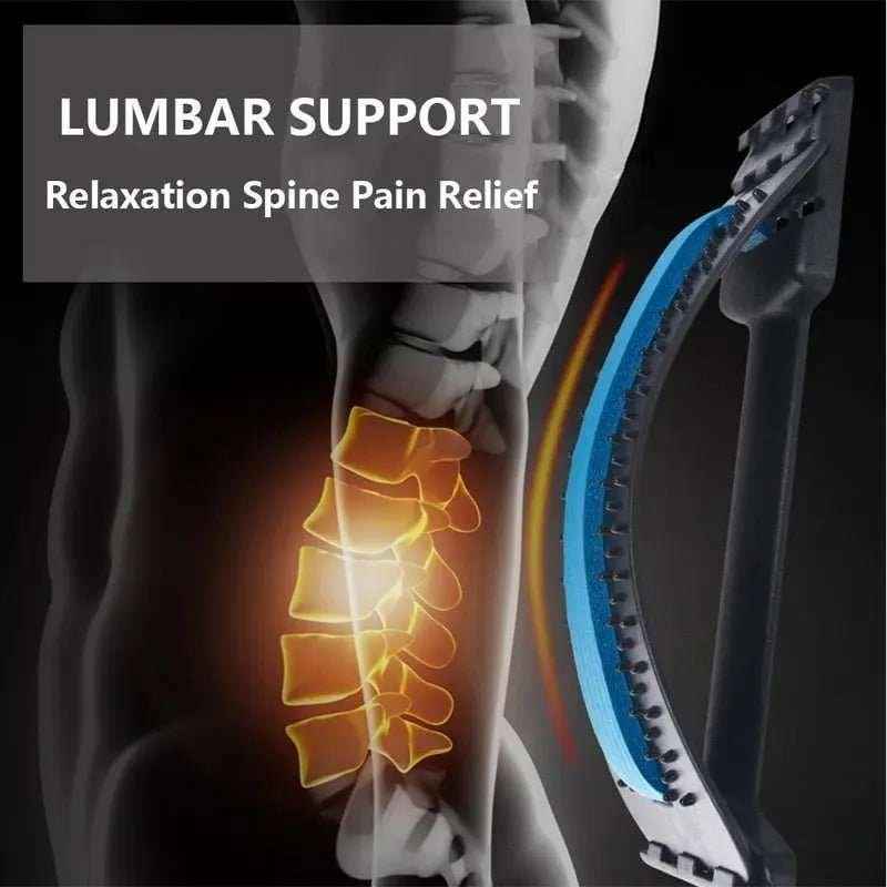 Back Massager Stretcher Equipment for Spine Pain Relief – Ergonomic Lumbar Support Tool