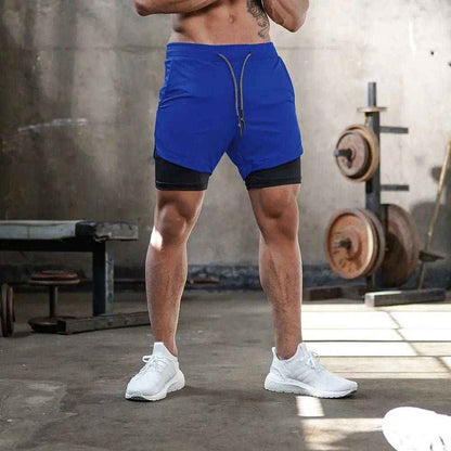 Camo Jogging Workout Shorts for Men - 2-in-1 Design, Quick Dry, Comfortable Fit