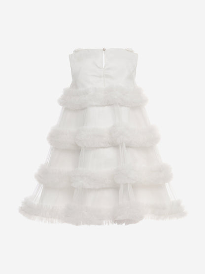 DRESS & Fleur Girls Occasion Dress with Headband in Ivory