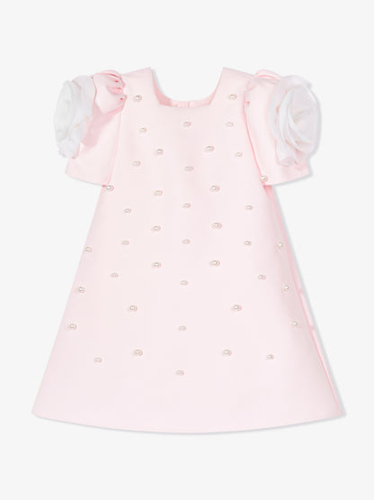 DRESS & Fleur Girls Flower Occasion Dress with Headband in Pink