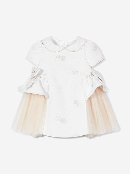 DRESS & Fleur Baby Girls Occasion Dress with Headband in Ivory