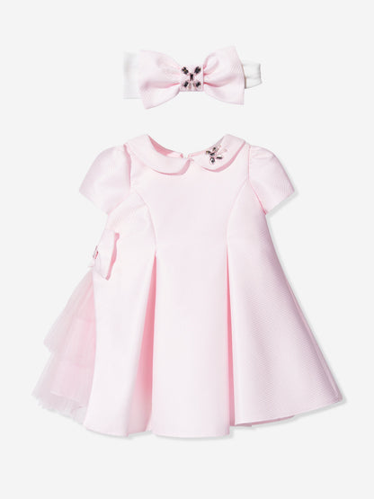 DRESS & Fleur Baby Girls Occasion Dress with Headband in Pink