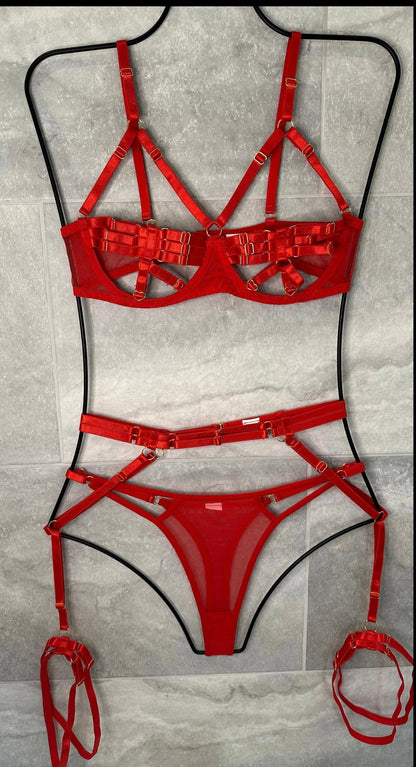 Rose set in red