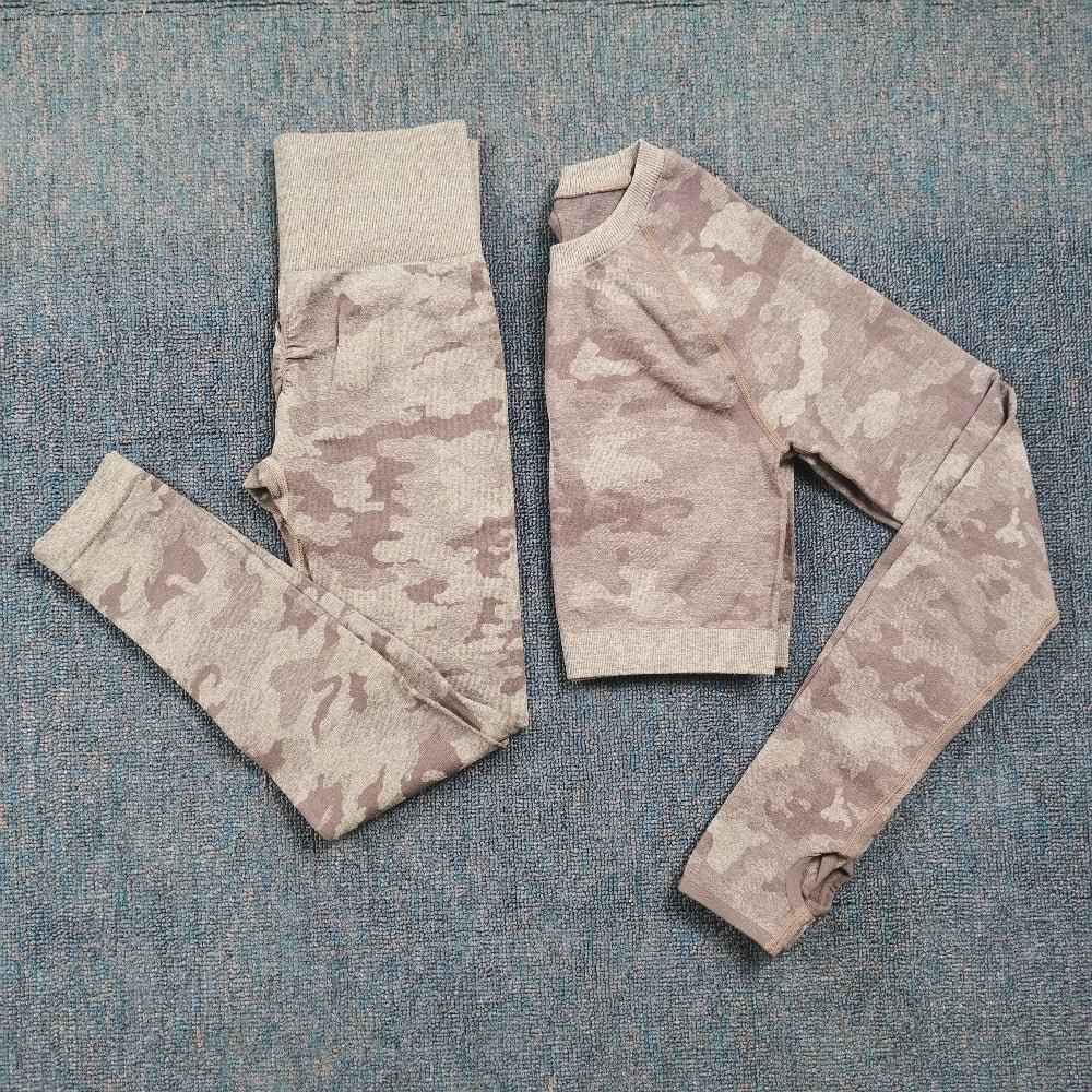 3PCS Camouflage Yoga Set for Women Seamless Fitness Yoga Bra Sports Bra High Waist GYM Camo leggings Pants Fitness Suits Workout