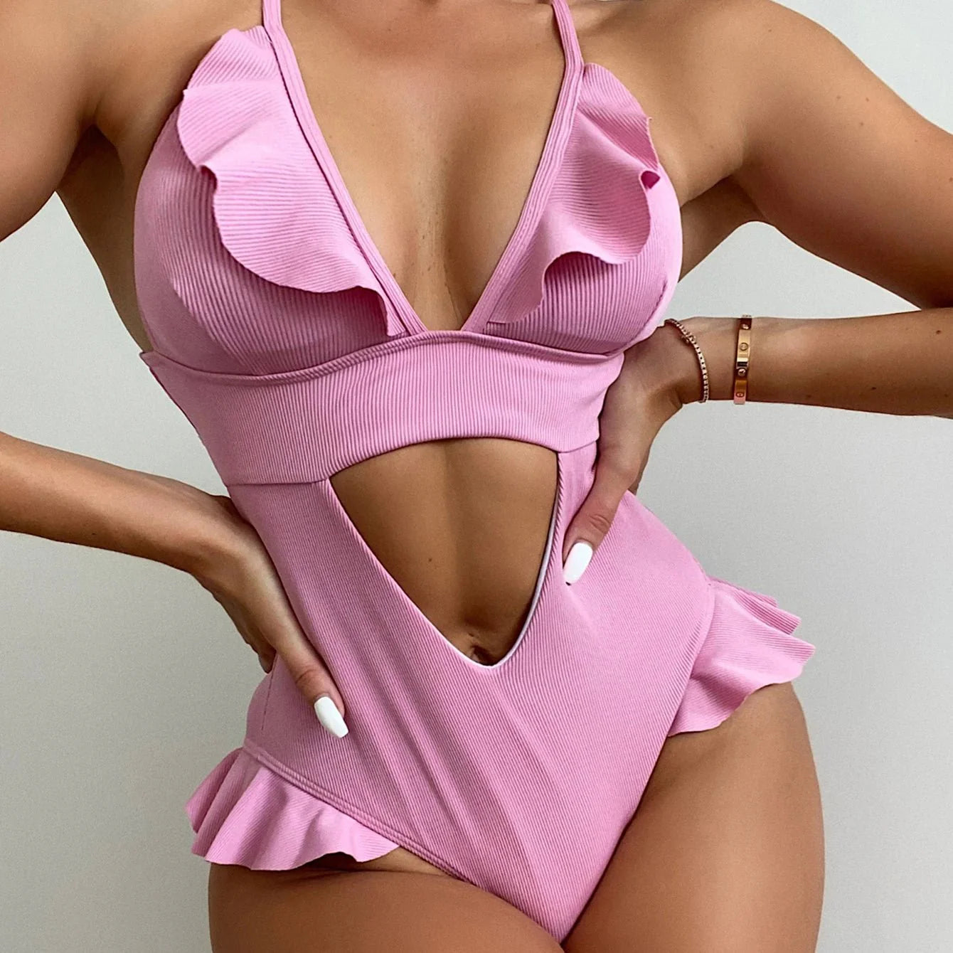 2 Pieces Swimsuit For Women Summer Beach Bikini With Floral Print & Mesh Cover-Up